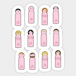 streaking peg people Sticker